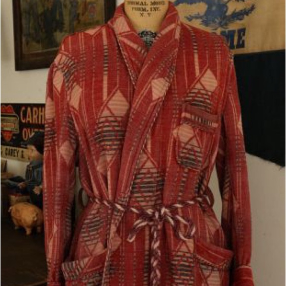 Vintage Red and White Patterned Robe